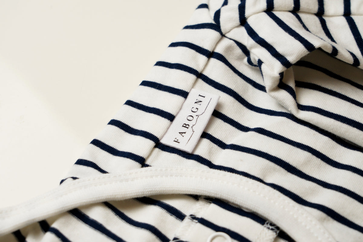 【35%OFF】Cotton Rompers (stripe) -White