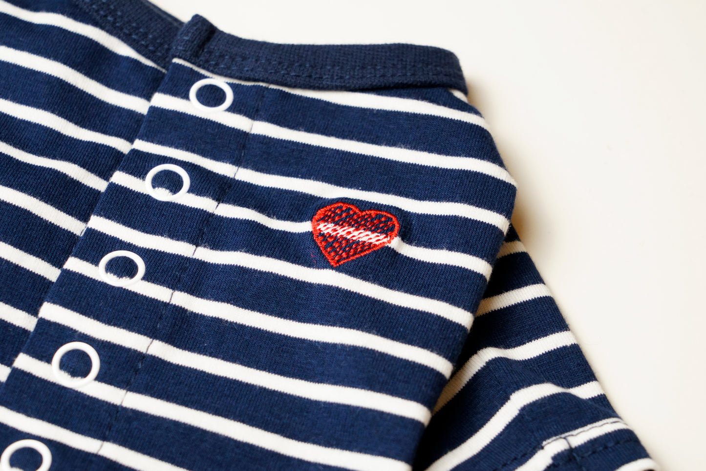 【35%OFF】Cotton Rompers (stripe) - Navy