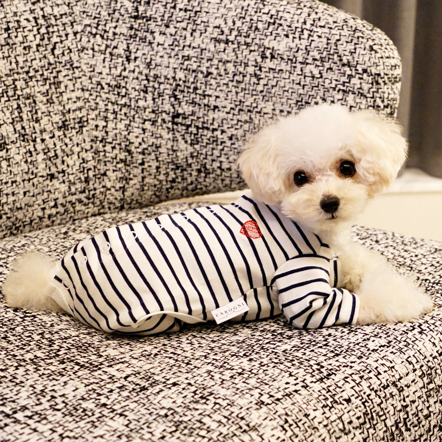 【35%OFF】Cotton Rompers (stripe) - Navy