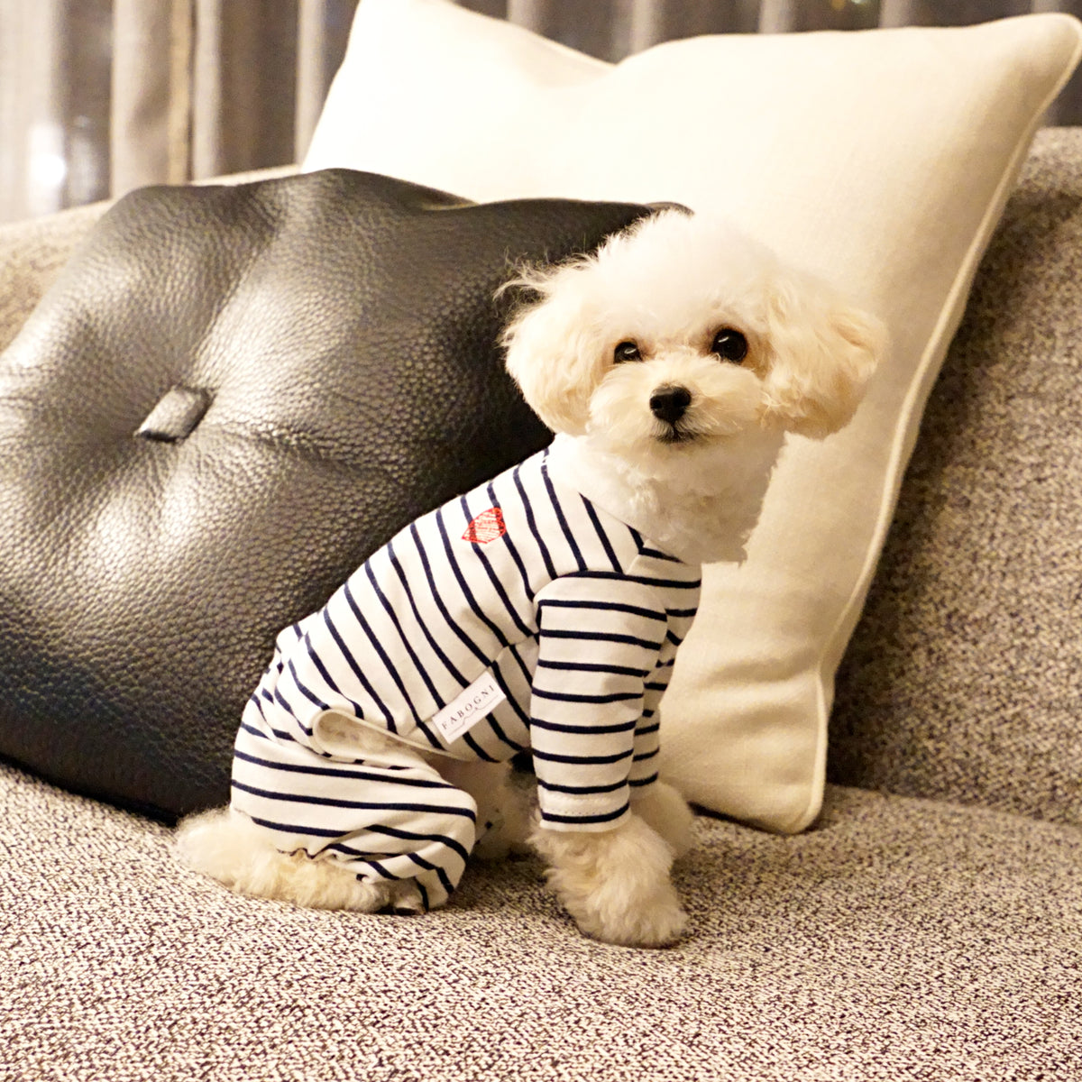 【35%OFF】Cotton Rompers (stripe) -White