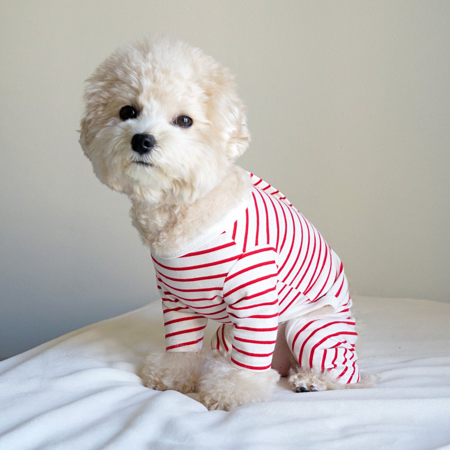 【35%OFF】Cotton Rompers (stripe) -White