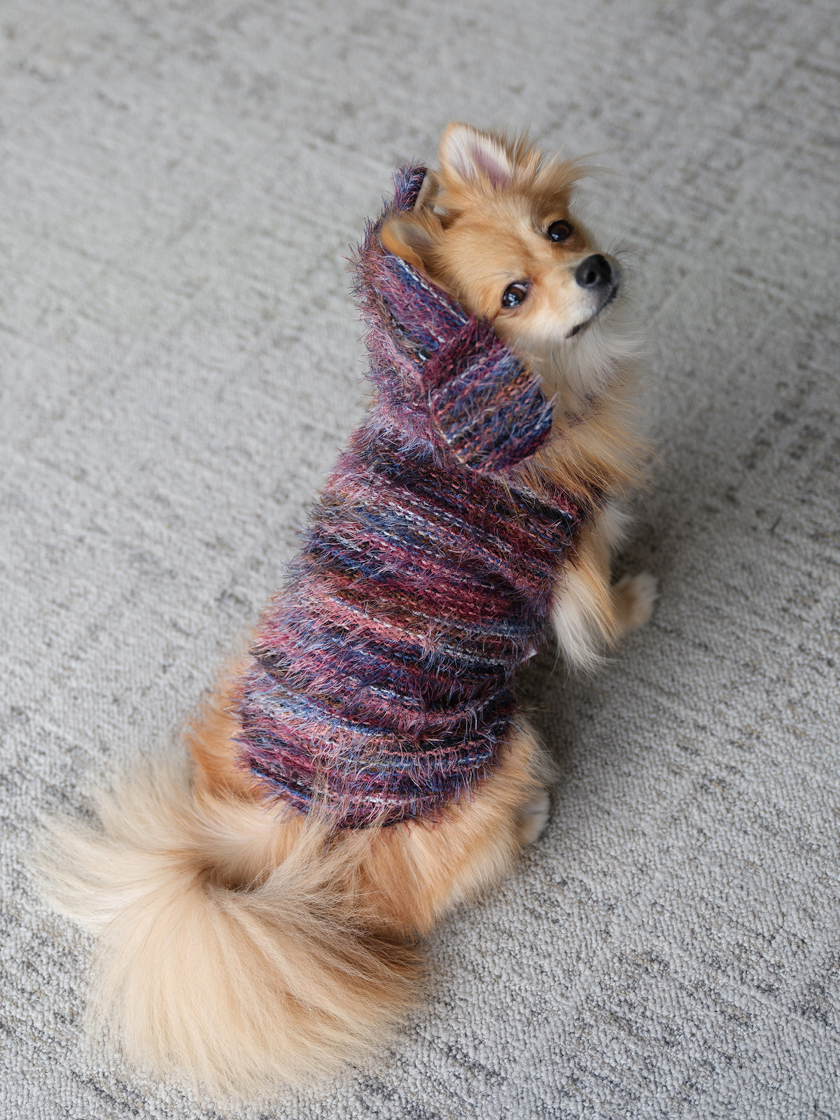 【10%OFF】Shaggy Knit - Wine red