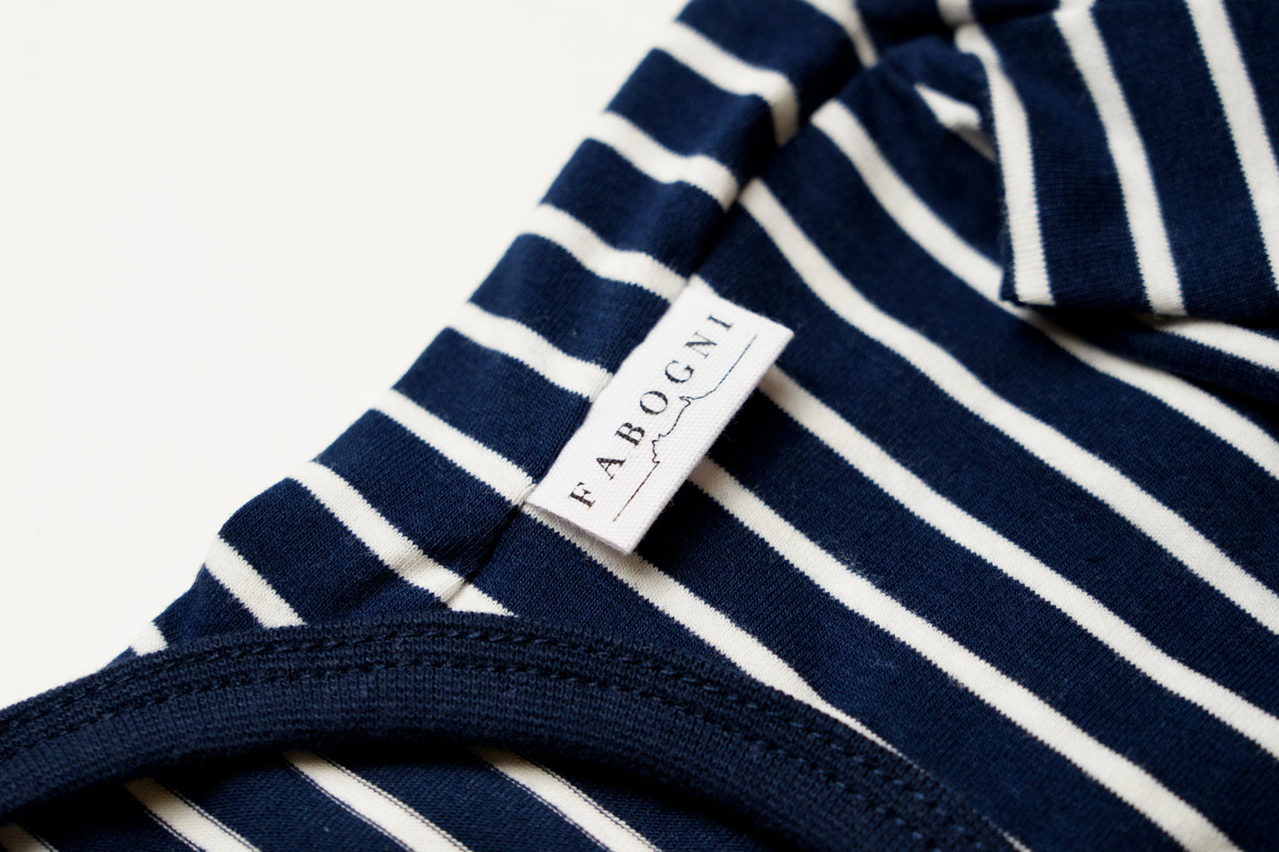 Cotton Rompers (stripe) - Navy