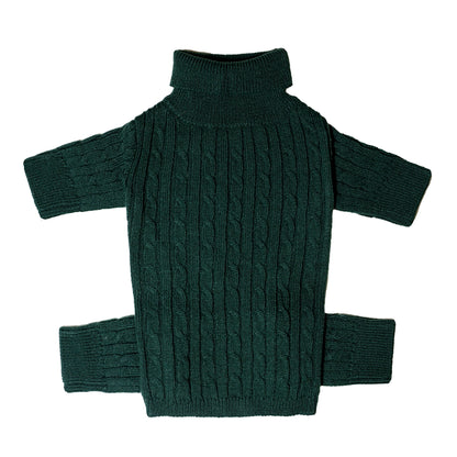 Cable Knit Rompers - Dark green