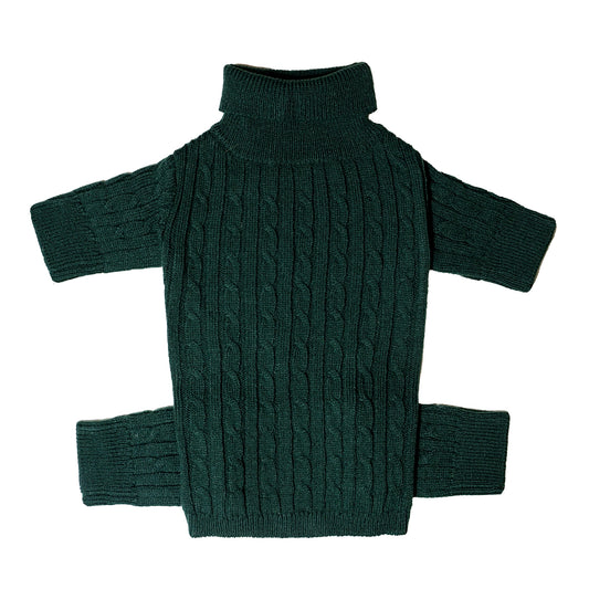 【SEASON OFF SALE 30%OFF】Cable Knit Rompers - Dark green