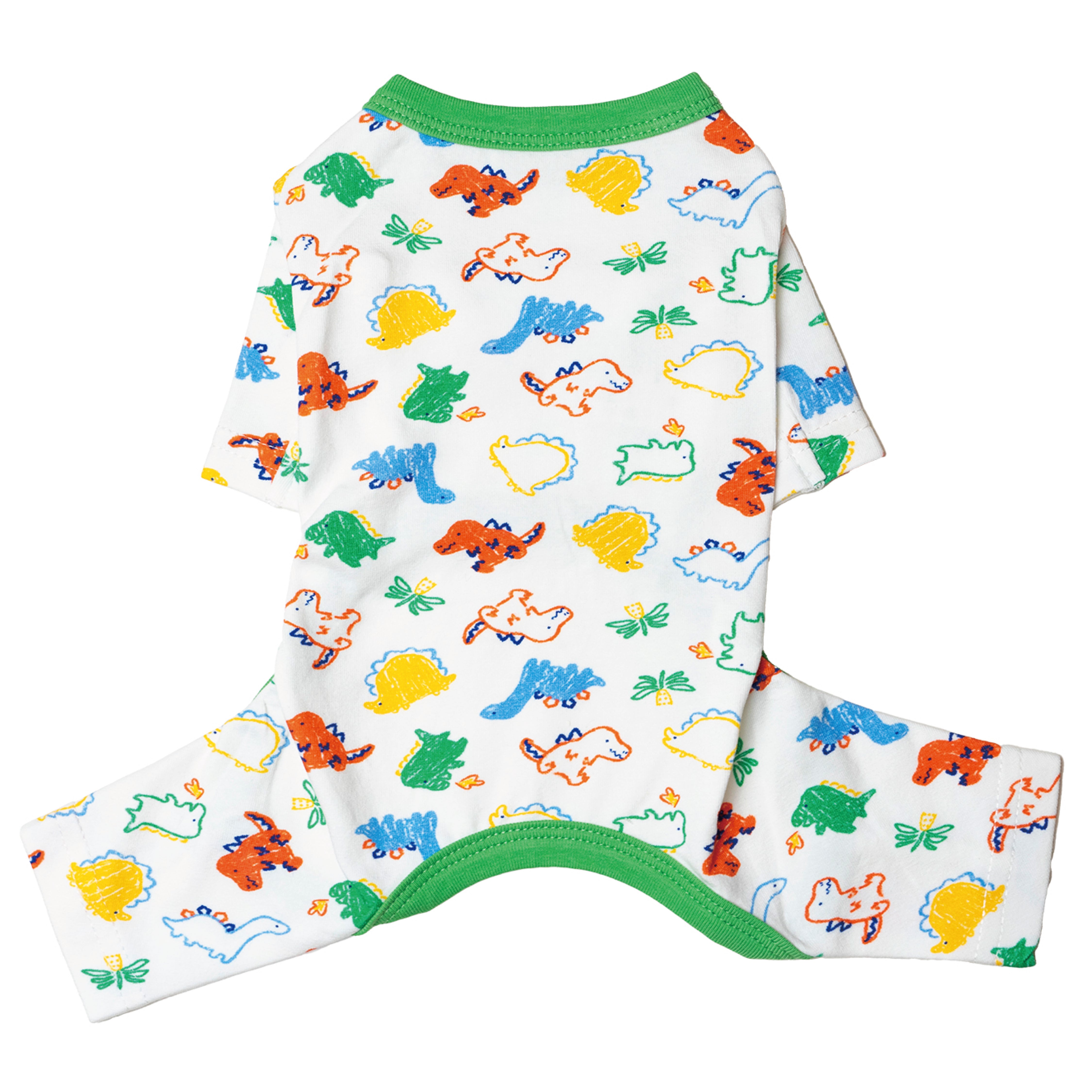 Cotton Rompers (dinosaur) - XS / White