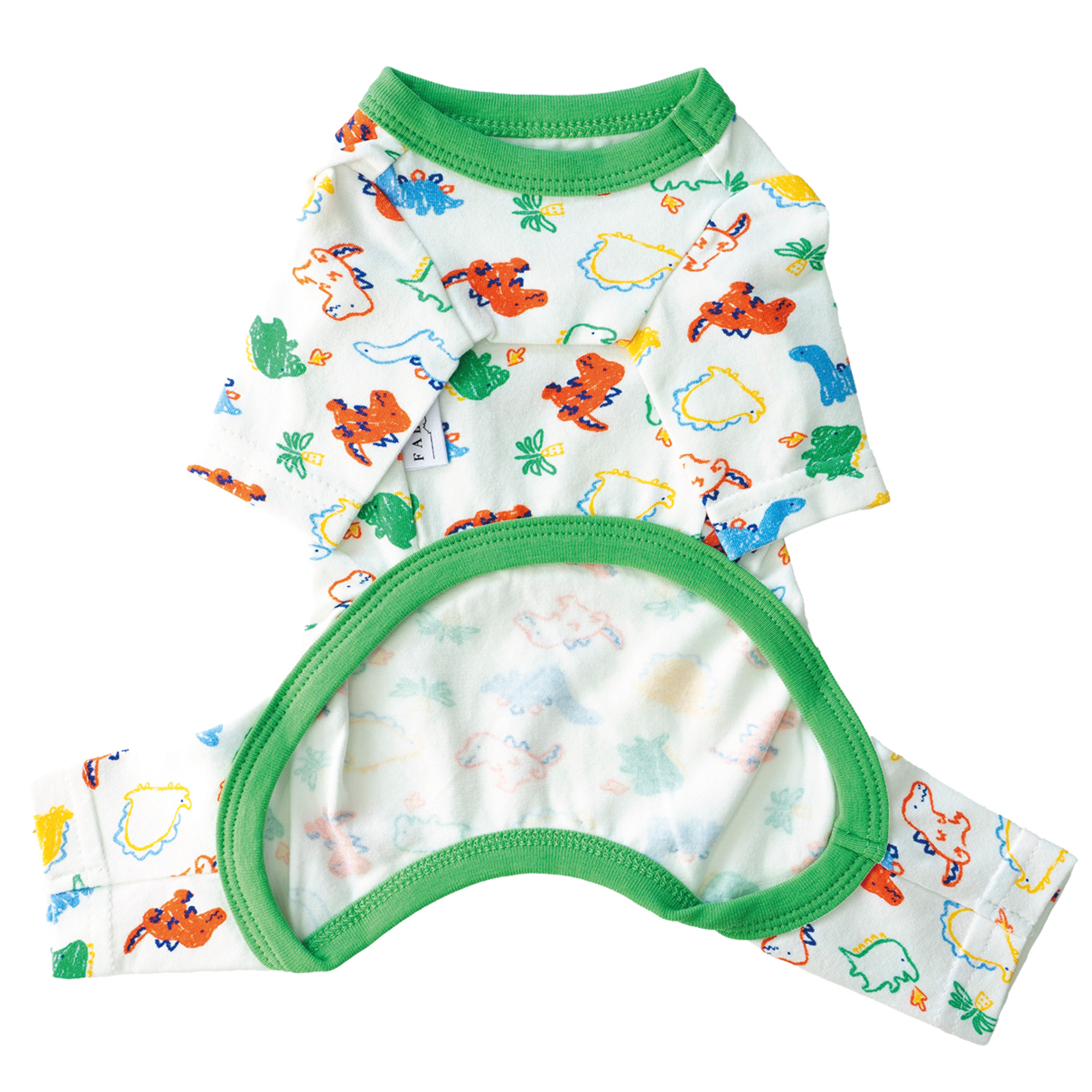 Cotton Rompers (dinosaur) - XS / White