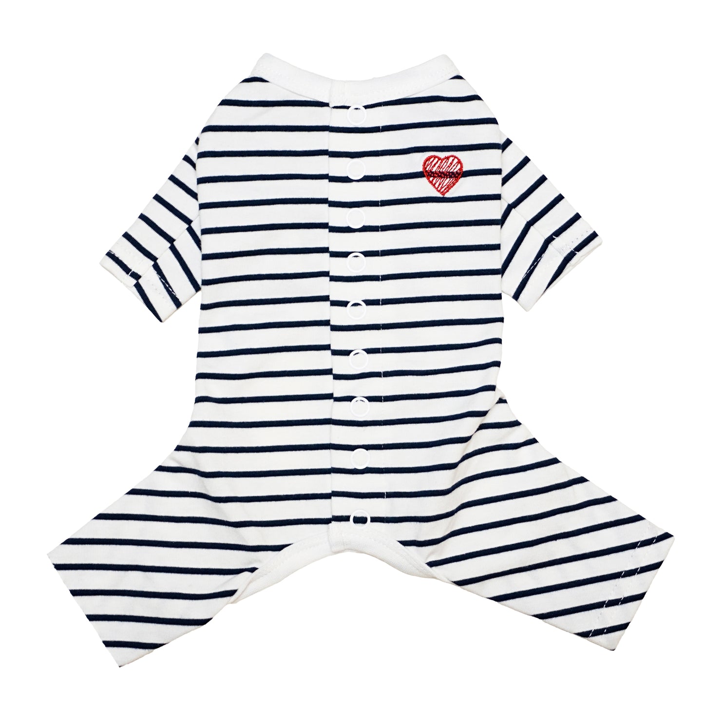 Cotton Rompers (stripe) -White