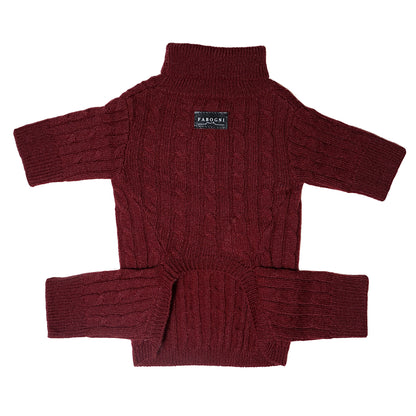 Cable Knit Rompers - Wine red